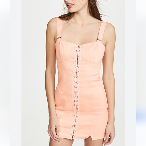 For Love & Lemons Peach Monika Hook Front Dress - Picture 2 of 15